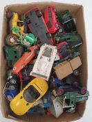 Two boxes of assorted cars to include Matchbox Superkings, Corgi, etc