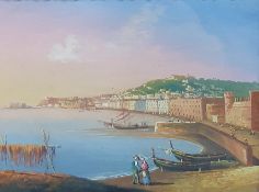 Three watercolours of Italian scenes in the 18th century Grand Tour style, each 10 x 13cm (3)