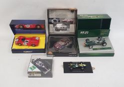 Box of assorted cars to include Minichamps Alfa Romeo Giulia, Minichamps model of a 7l Griffin,