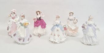 Collection of six Coalport Cries of London figurines to include 'The Flower Seller', 'Oranges and