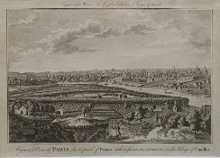 Two 18th century engraved views of Paris, one engraved from Moore's New and Complete Collection of
