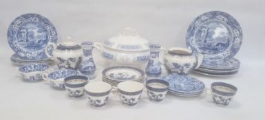 Large two-handled Coalport tureen and cover in the Revelry pattern, a pair of Spode Italian