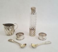 Victorian silver mounted glass scent bottle by Sampson Mordan & Co, London 1891, the fluted