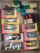 Box of model cars to include boxed Matchbox vehicles, Corgi Classics Rolls Royce, etc