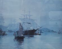 After Montague Dawson Two coloured prints published by Venture Prints 