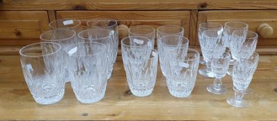 Set of Waterford, viz:- six cut glass tumblers, a matching set of six smaller cut glass tumblers and