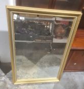 Rectangular mirror in a gilt effect frame
