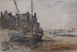 British School - early 20th century Set of three watercolours Landscape scene, a village scene and a