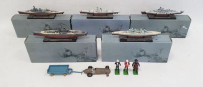Quantity of DeAgostini painted models of ships and other toys