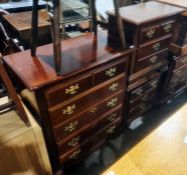 20th century bedroom suite to include chest of five drawers, two bedside chests and one long low