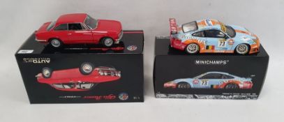 Autoart Millennium Alfa Romeo 1750 and a Minichamps Porsche 911 GT3 RSR 24H Le Mans 2006 , both