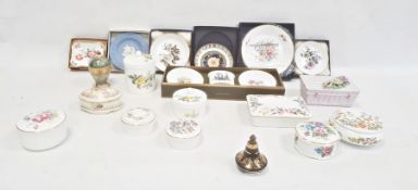Large collection of trinket pots, dishes, scent bottles, etc, some boxed, including Wedgwood,