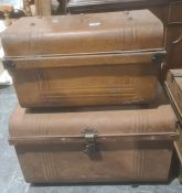 Tin dome-topped trunk and one further (2)