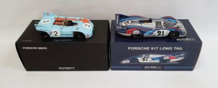 Autoart Millennium Porsche 917 Long Tail and an Autoart Signature Porsche 908/03, both boxed (2)