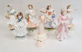 Collection of Royal Worcester Pastoral figurines to include 'Market Day', 'Goose Girl', 'Baker's