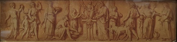 After Bartolozzi Set of four 18th century classical coloured engravings, 