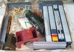 Hornby plastic Mallard locomotive, a Hornby Intercity diesel model train and track accessories
