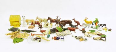 Quantity of Britains farmyard animals and various other painted model animal ornaments, etc
