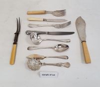 Large quantity of silver plated cutlery including part suite of fiddle pattern, fish knives and