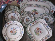 Quantity of Copeland 'Chinese Rose' pattern part dinner service, reg no.629599 (1 box)