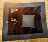 Mink throw, backed onto grey cashmere, with a matching grey cashmere cushion, 140cm x 170cm approx.