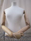 Modern half mannikin with jointed arms and hands
