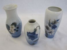 Royal Copenhagen vase, blackberry pattern decorated, numbered to base 288 2289, 18cm high and two