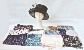 Large quantity of assorted scarves mainly modern, no designer labels, pashminas, silk squares and
