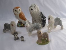 Wade English sheepdog, Royal Doulton model sheepdog, Sylvac model sheepdog, other model dogs and