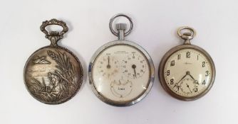 Alpina silver open faced slim line pocket watch with subsidiary seconds dial, Junghans Process