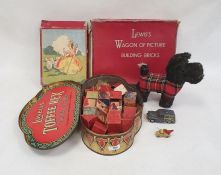 Wendy Boston soft toy Scottie dog, three sets of children's picture blocks and two diecast toys