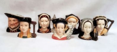 Set of seven Royal Doulton character jugs depicting Henry VIII and his six wives (7)  Condition