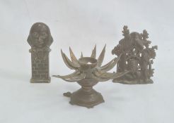 Novelty Humpty Dumpty coin box, another metal child's coin box marked 'Bank' with bear reaching