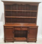 20th century oak dresser moulded cornice above three shelves and a base of single drawer over kennel