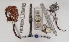 Boyd silver fob watch on silver coloured metal chain, silver pocket watch (in need of repair),