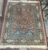 Modern Eastern-style Tree of Life decorated peach ground rug, the peach central field with central