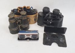 Pair of 8x30 binoculars, a pair of late 19th/early 20th century racing binoculars with leather