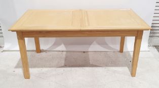 Modern oak effect extending dining table and five chairs (6)