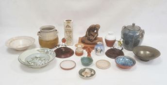 Royal Copenhagen vase decorated with blackberries, 11cm high, a Conderton pottery jar and cover by