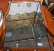 Early 20th century mahogany and satinwood strung framed mirror