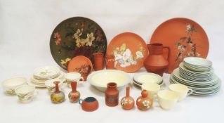 Watcombe pottery aesthetic movement terracotta jug after a Christopher Dresser design, 21.5cm