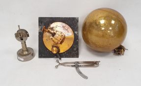 Novelty cigar cutter in the form of a ship's telegraph, a Griffin London telescope measure for