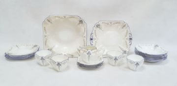 Shelley porcelain part breakfast set, floral decorated, comprising assorted bowls, saucers,