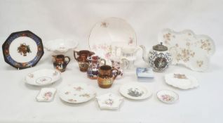 Victorian pottery teapot decorated with cherubs in the 'Elgin' pattern with pewter cover, a Royal