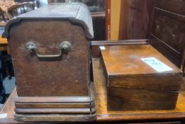 Jones and Colby Ltd sewing machine in case marked Jones and Company, Guldridge, Nr Manchester, and a