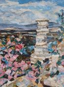 Val Stacey (20th century school) Collage  Devils Chimney , Leckhampton Hill , Cheltenham  signed