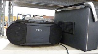 Vintage Hacker Herald radio, a Garrard turntable, a Sony radio cassette recorder, etc.Condition
