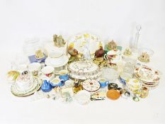 Royal Albert 'Old Country Roses' part tea service, other decorative items, glassware, etc (1 box)