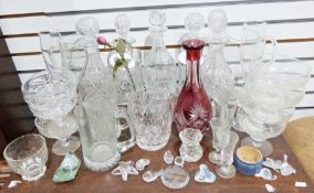 Nachtman cut glass decanter together with various china, glass and metalwares (3 boxes and a