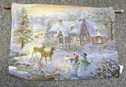 Six modern fibre-optic wall hanging Christmas tapestries (6)